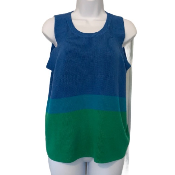 Coldwater Creek Tops - Coldwater Creek blue green color block top